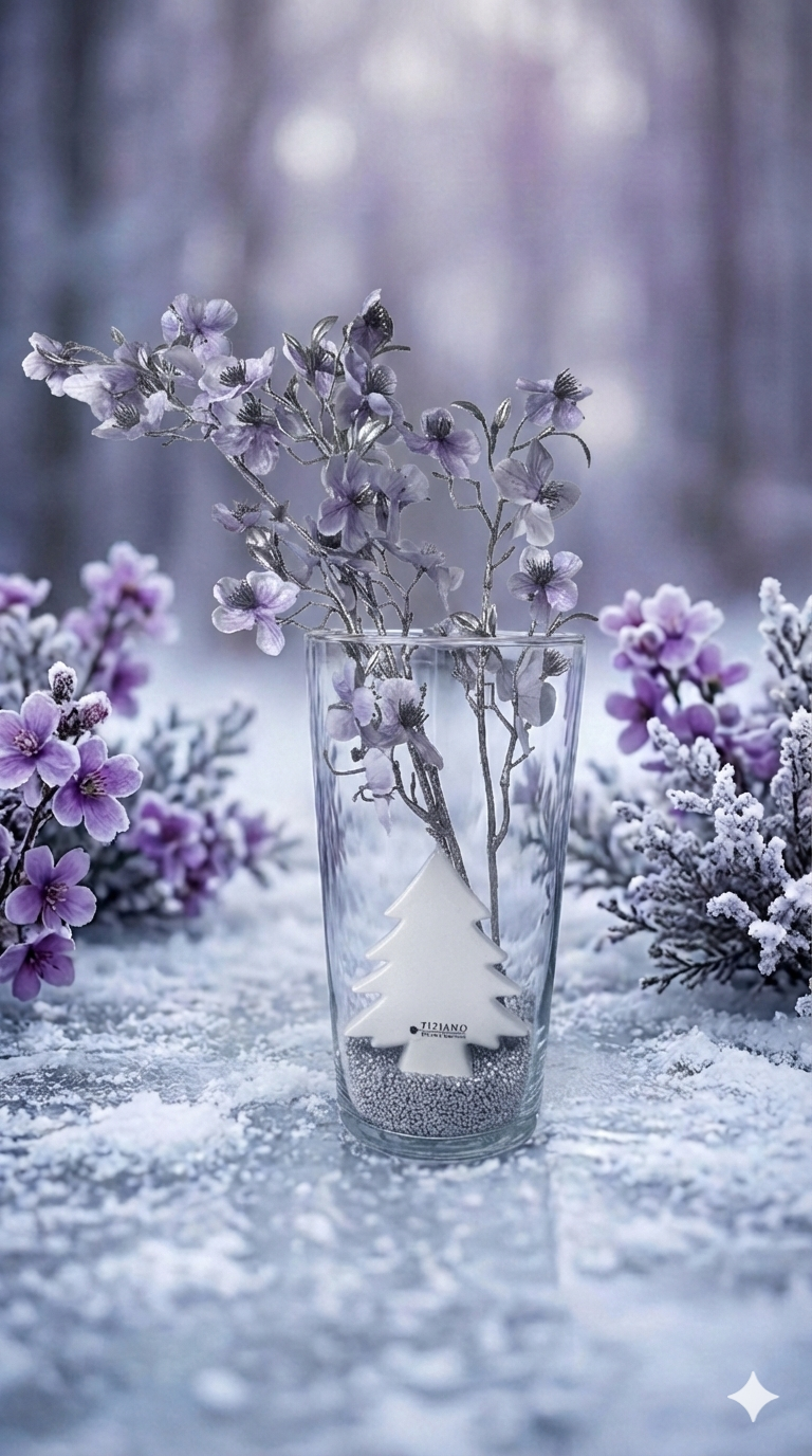 Dekoset Glasvase Carnia+Baum Adelmo creme-weiß