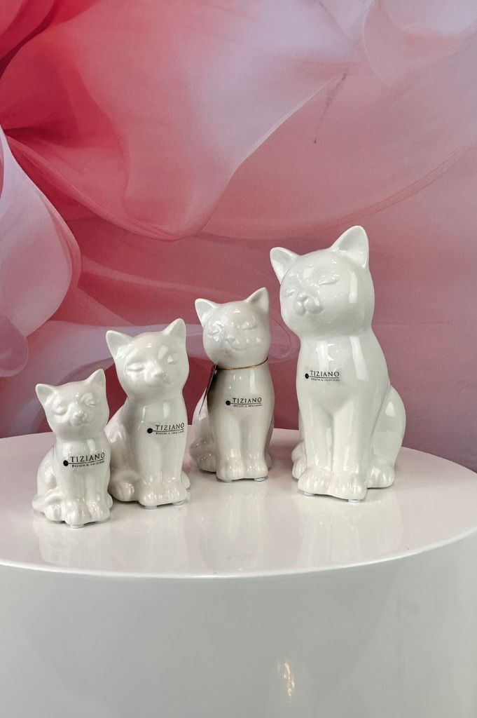 Deko Katze Bella sitzend creme-weiß