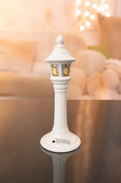 D9 Deko Straßenlaterne Bianco 17,5cm creme-weiß