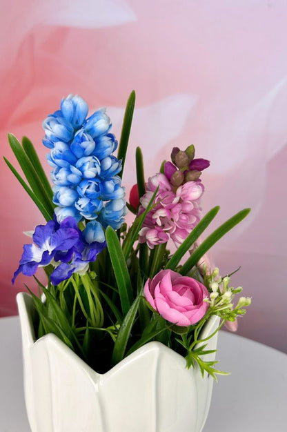 Dekoset Kübel Tolina+Blumen mit Schmetterling Marilin