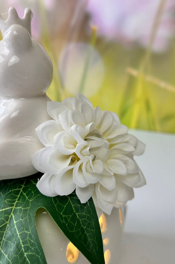 Dekoset Lichtkugel Burano 12cm mit Frosch Vico sitzend