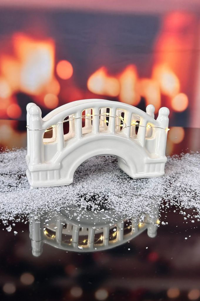 D24 Deko Brücke Passagio LED 20cm creme-weiß