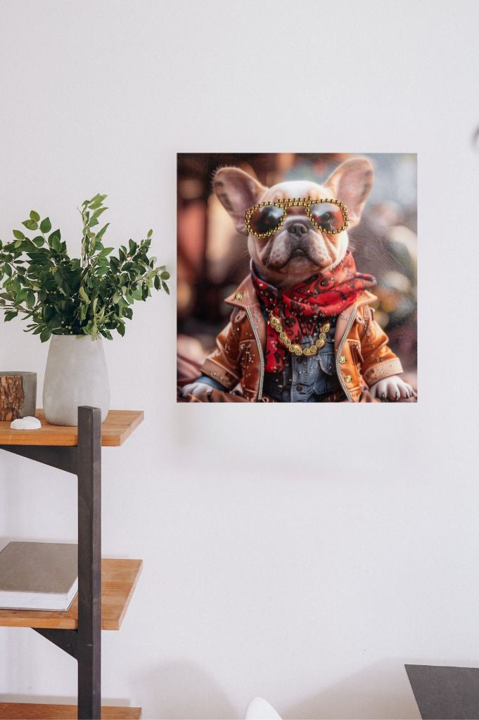 Deko Wandbild Hund 50x50cm in 2 Versionen