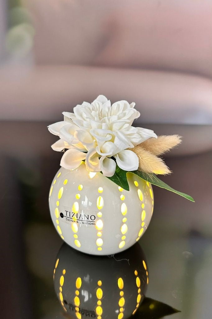 Dekoset Lichtkugel Burano mit Dahlie