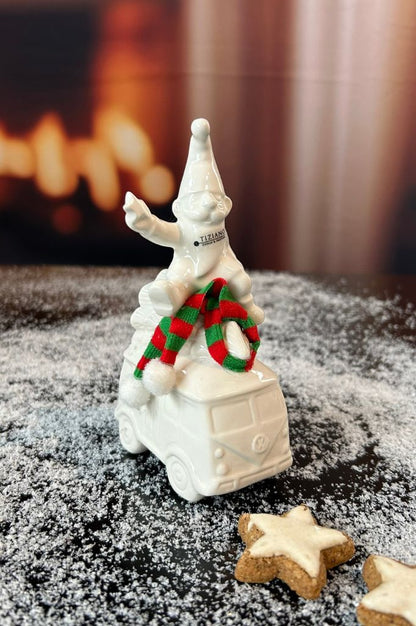 Dekoset Bus Caso mit Baum und Santa Linus creme-weiß