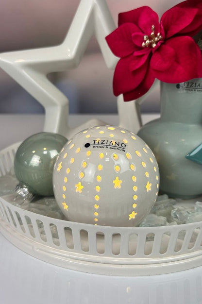 Lichtkugel Calante Stern LED creme-weiß
