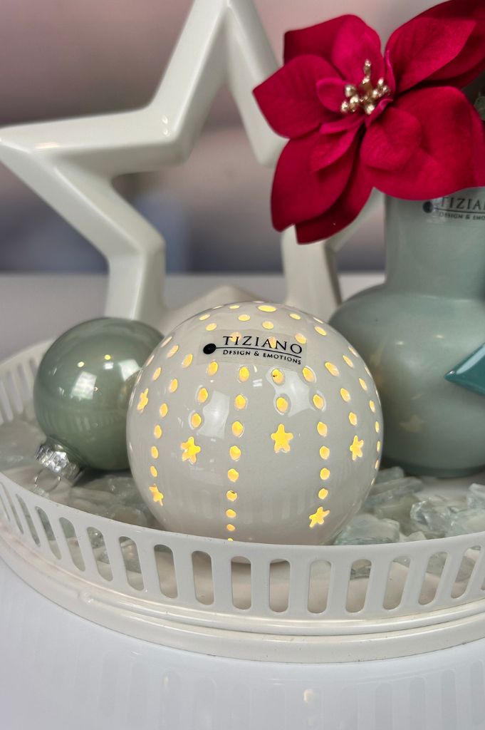 Lichtkugel Calante Stern LED creme-weiß