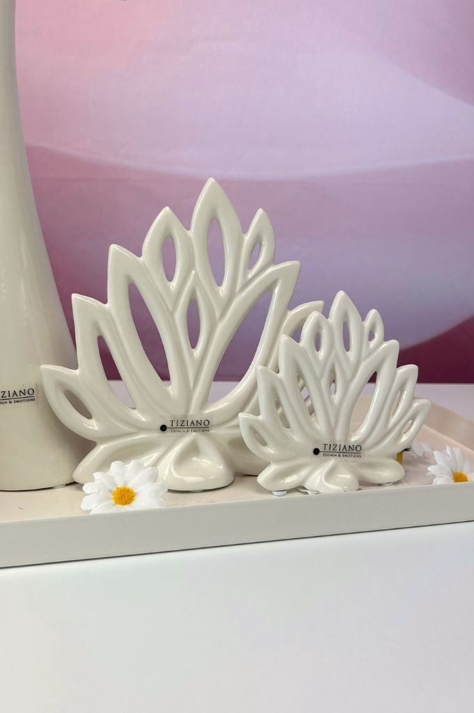 Deko Lotusblume Casca creme-weiß