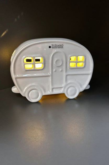 Set Auto Ente Milo+Wohnwagen Casina creme-weiß