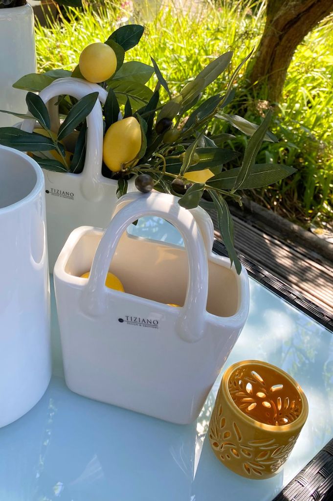 Pflanztasche Cesta creme-weiß