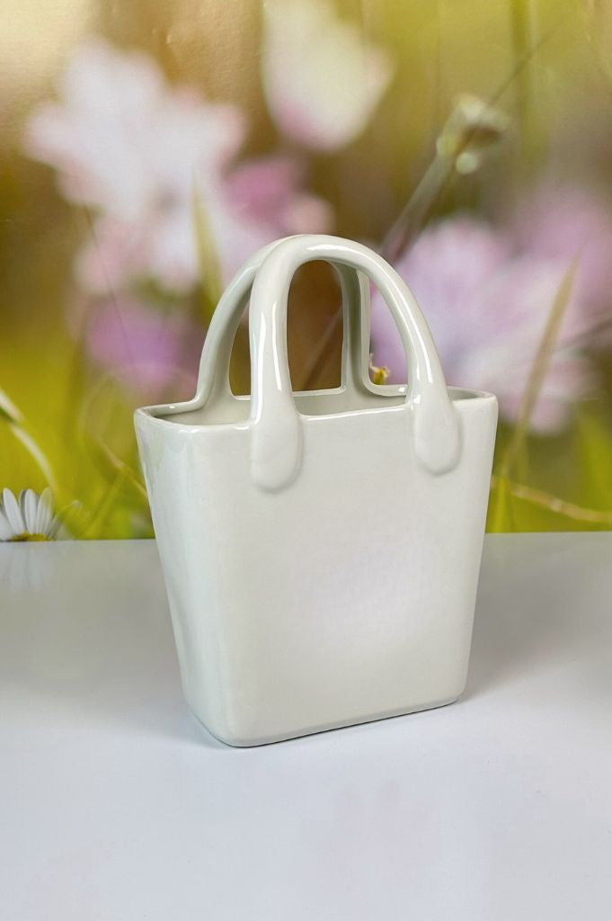 Dekoset Vase Cesta mit Lampe Luminara creme