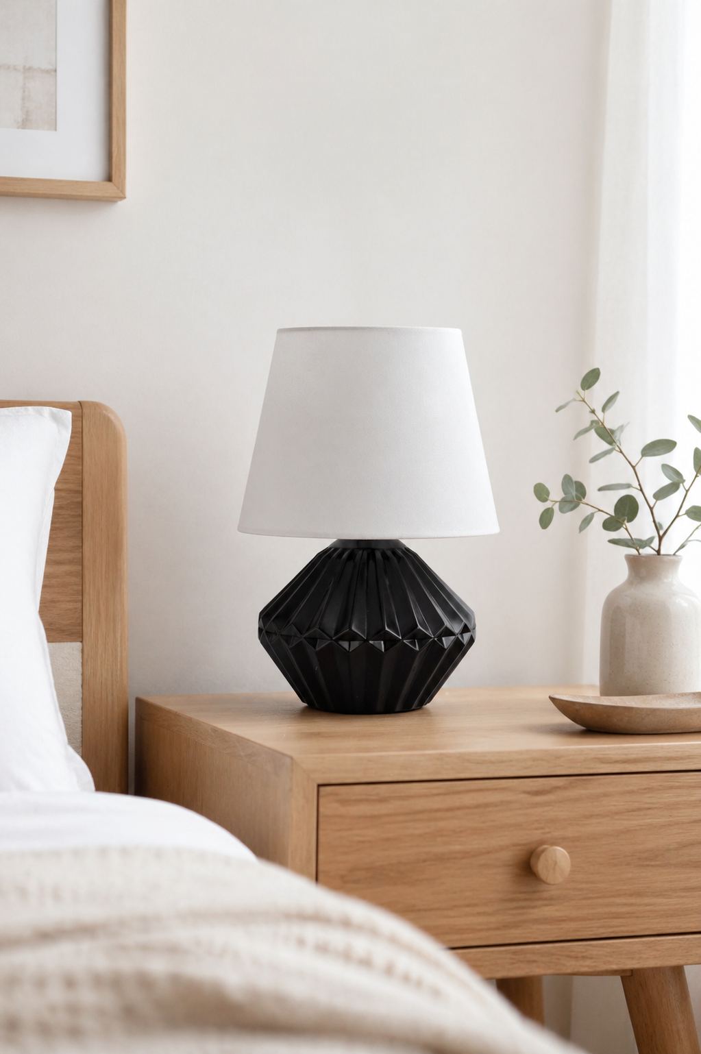 Deko Lampe 46cm breit schwarz-matt