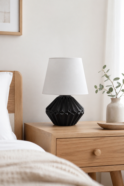 Deko Lampe 46cm breit schwarz-matt