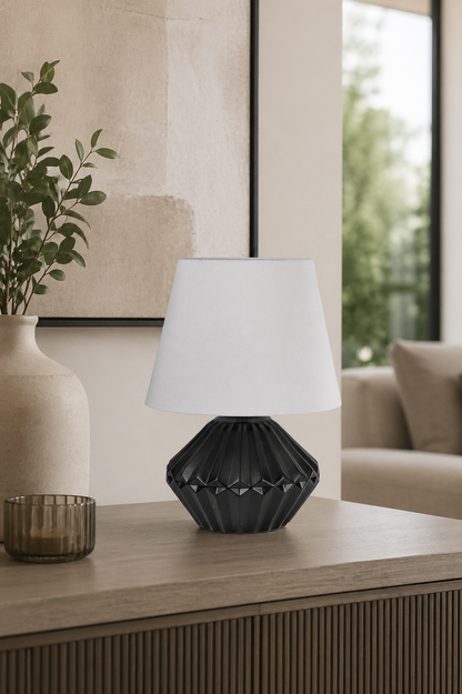 Deko Lampe 46cm breit schwarz-matt