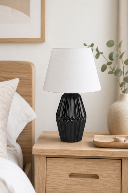 Deko Lampe 46cm hoch schwarz-matt
