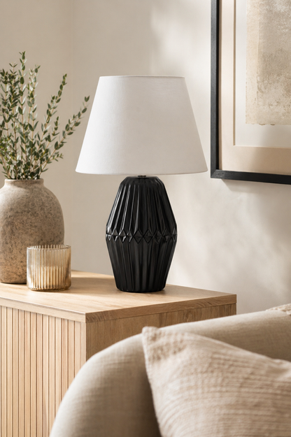 Deko Lampe 46cm hoch schwarz-matt