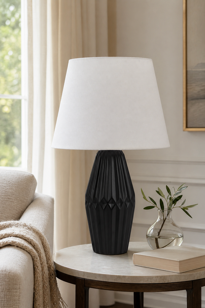 Deko Lampe 57cm hoch schwarz-matt