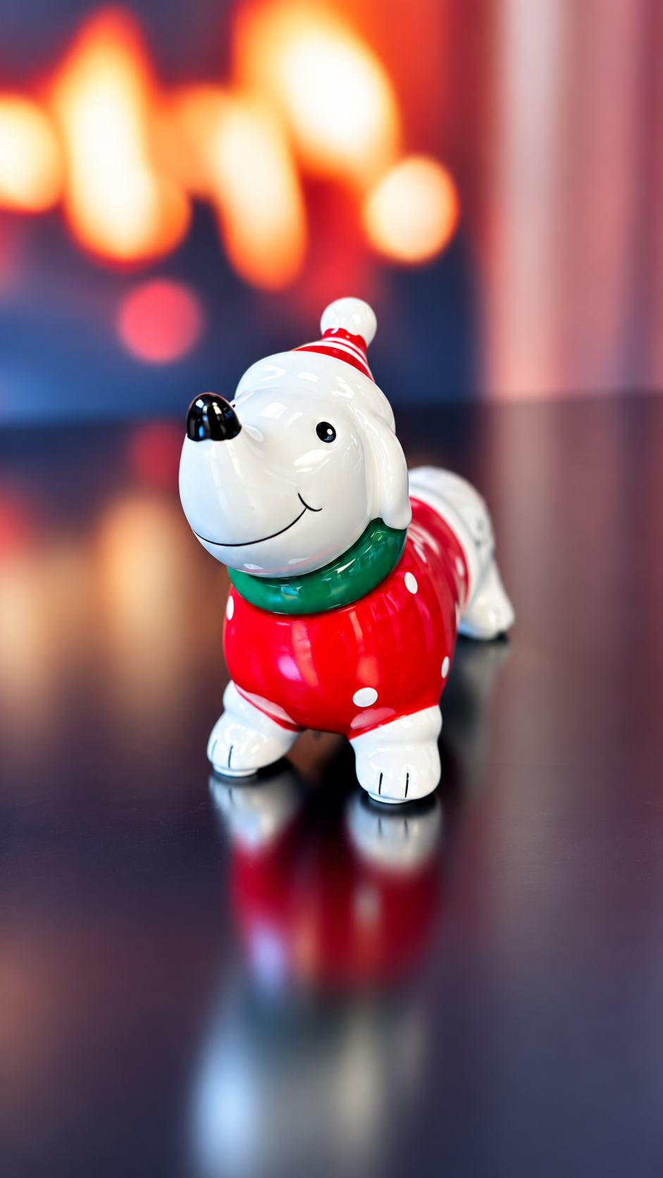 2er Set Deko Hund Rolf mit rotem Pulli