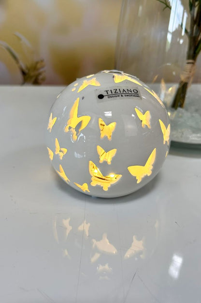 Dekoset Windlicht Collina mit Kugel Ciliana LED + Lavendel