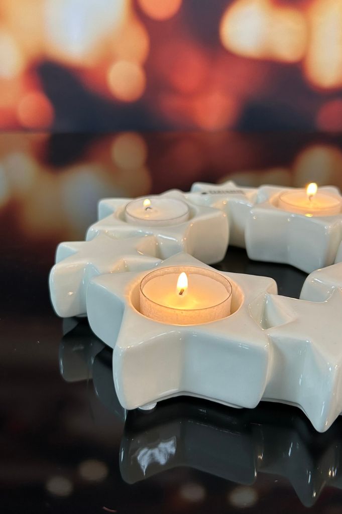 Kerzenring Cometa 23cm creme-weiß