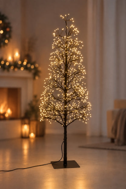 Deko Tanne 100cm mit 1000 LED schwarz