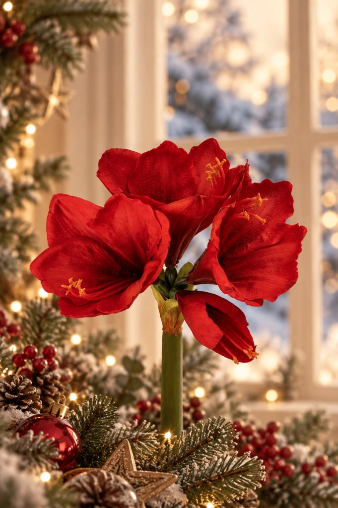 Deko Amaryllis 75cm rot Real touch