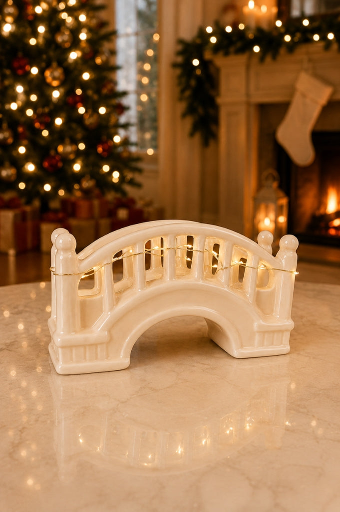 Deko Brücke LED Passagio 20cm creme-weiß