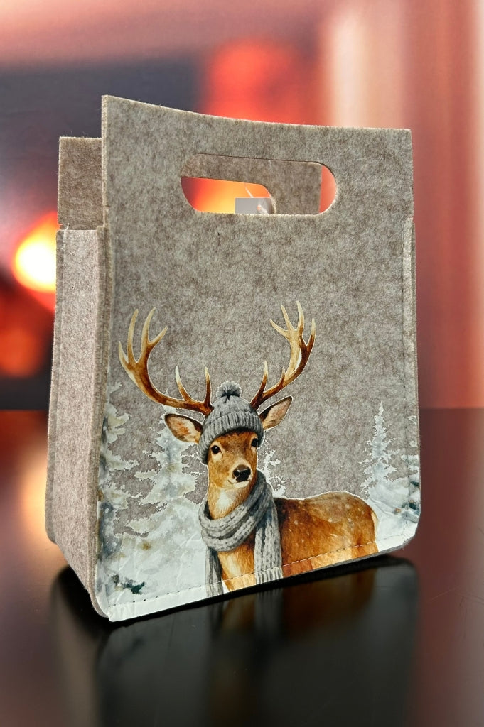 Deko Filztasche mit Hirsch