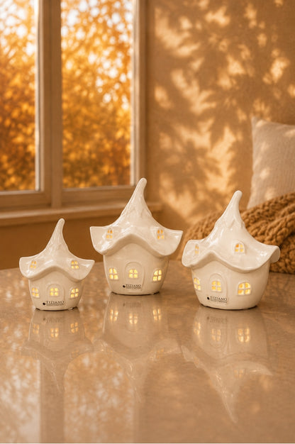 Deko Haus Bobelli creme-weiß LED