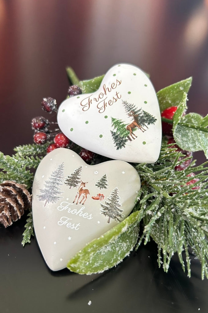 Deko Herzen 6cm Winter mit Botschaft