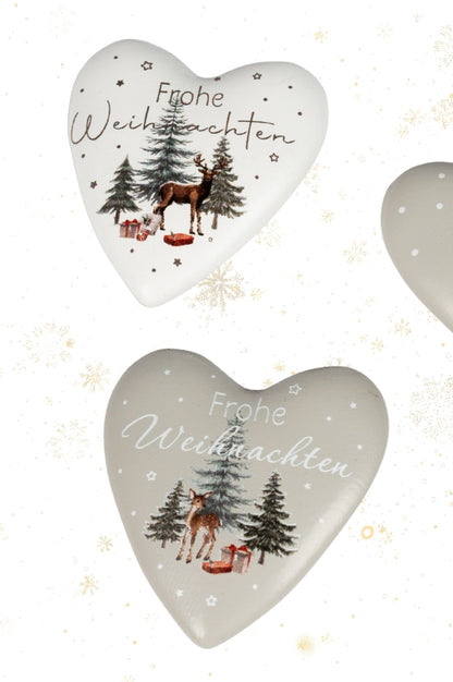 Deko Herzen 6cm Winter mit Botschaft