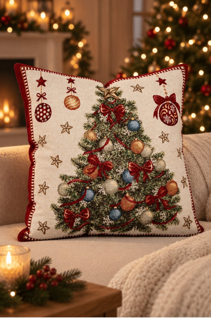 Deko Kissen 45x45cm bestickt mit Tannenbaum