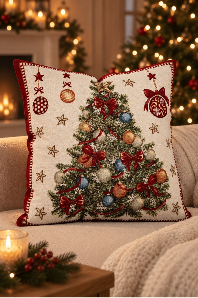 Deko Kissen 45x45cm bestickt mit Tannenbaum