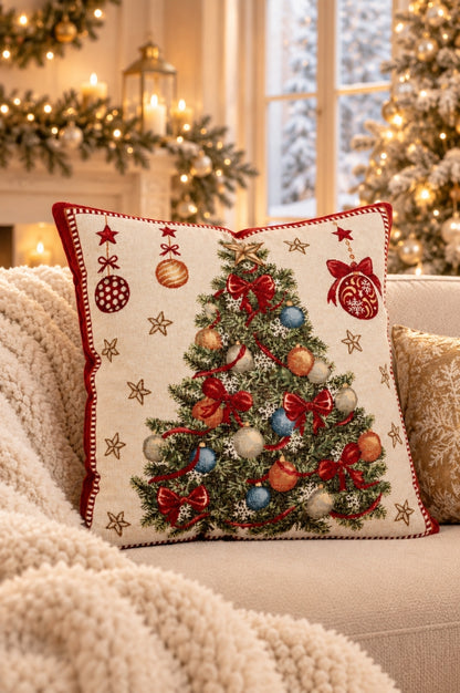 Deko Kissen 45x45cm bestickt mit Tannenbaum