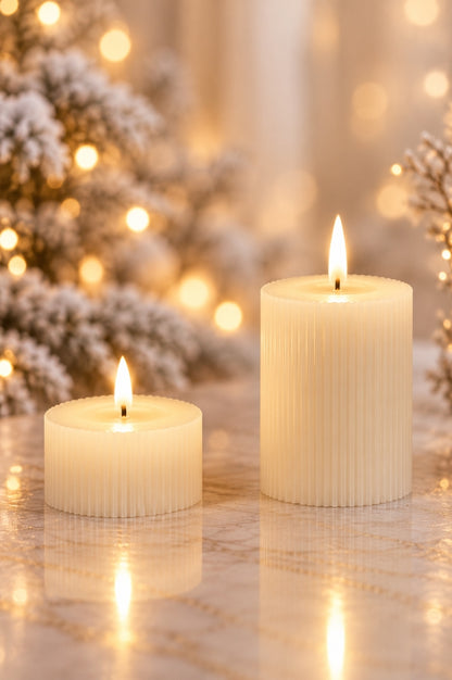 Deko LED Kerzen Streifen creme