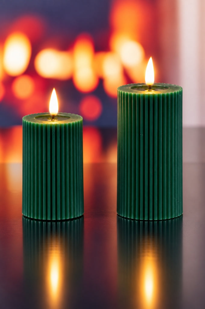 Deko LED Kerzen Streifen grün