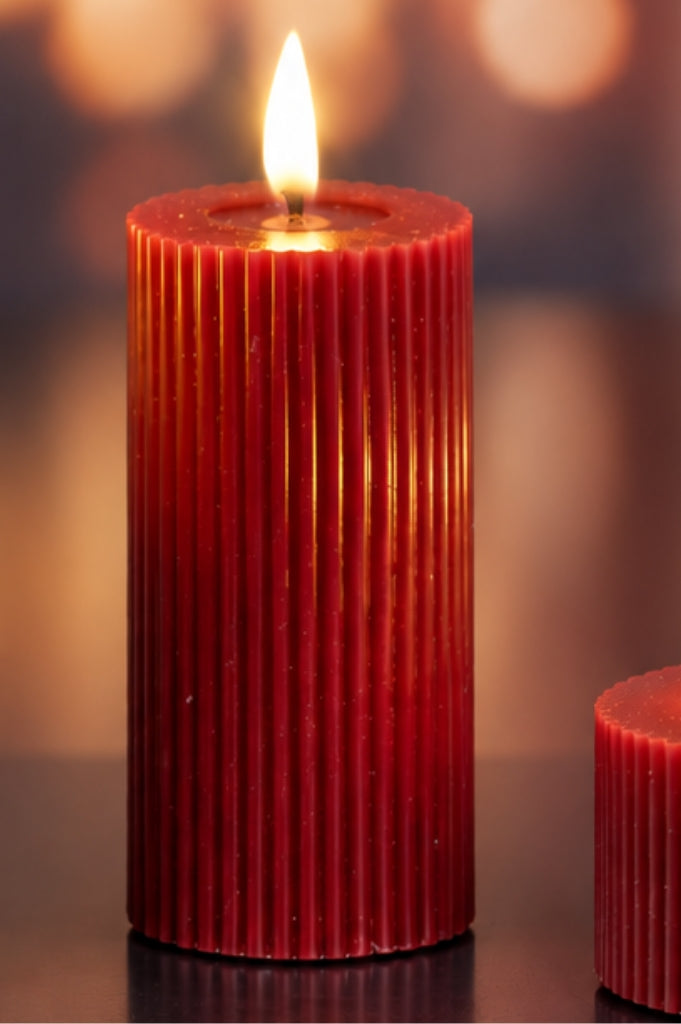 Deko LED Kerzen Streifen rot