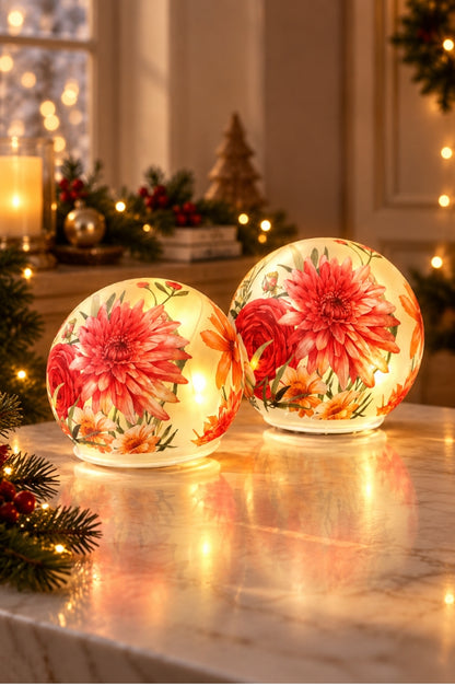 Deko Lichtkugel LED Sommerblumen