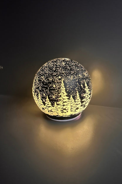 Deko Dreh Kugel LED Winternacht schwarz