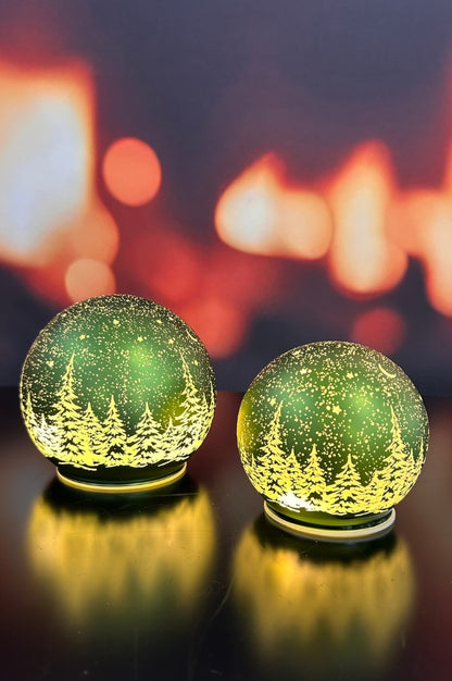 Deko Lichtkugel LED Winter grün