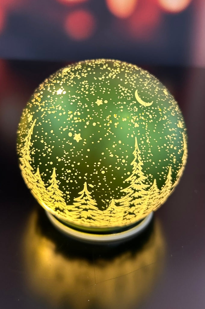 Deko Lichtkugel LED Winter grün