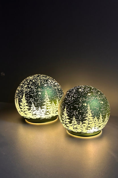 Deko Lichtkugel LED Winter grün