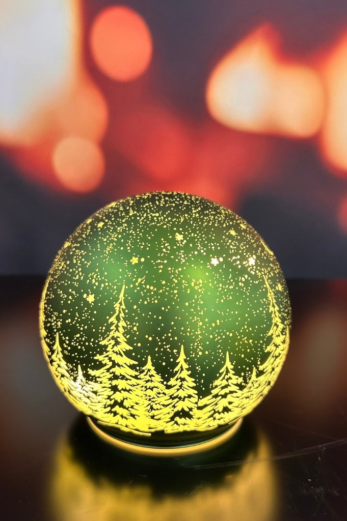 Deko Lichtkugel LED Winter grün