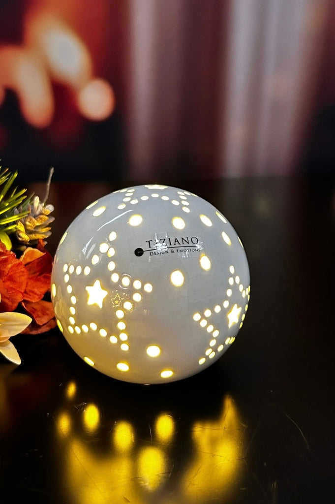 Deko Lichtkugel Tazzola creme LED