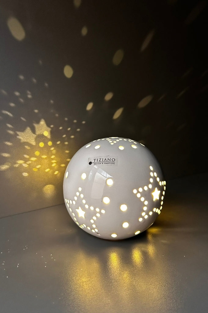 Deko Lichtkugel Tazzola creme LED
