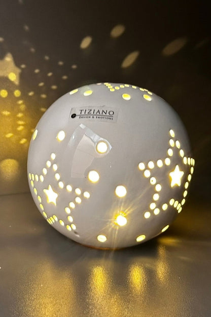 Deko Lichtkugel Tazzola creme LED