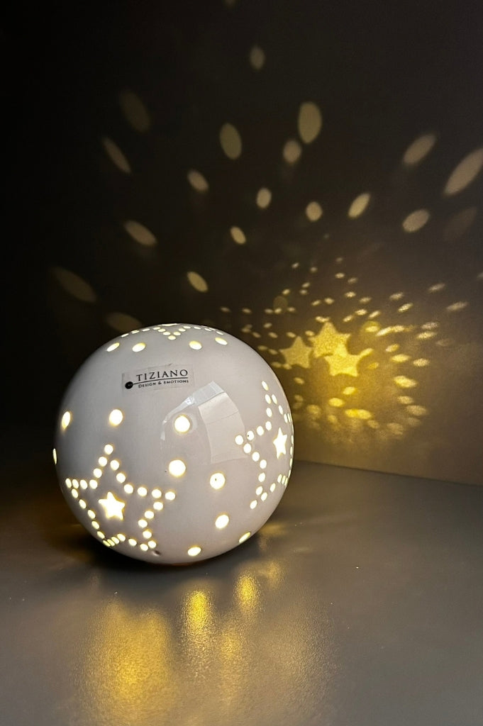 Deko Lichtkugel Tazzola creme LED