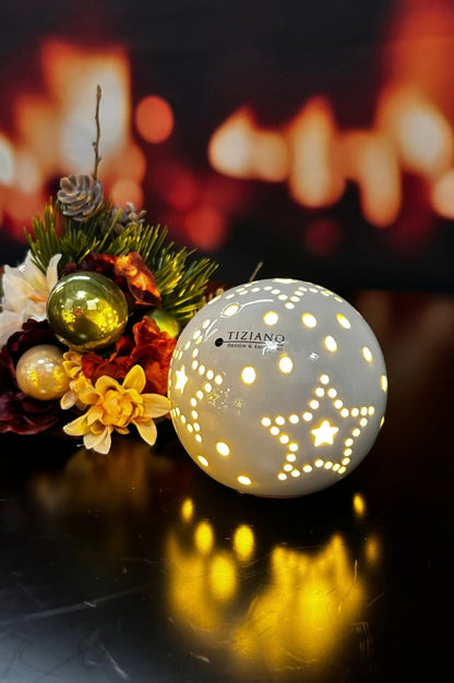 Deko Lichtkugel Tazzola creme LED