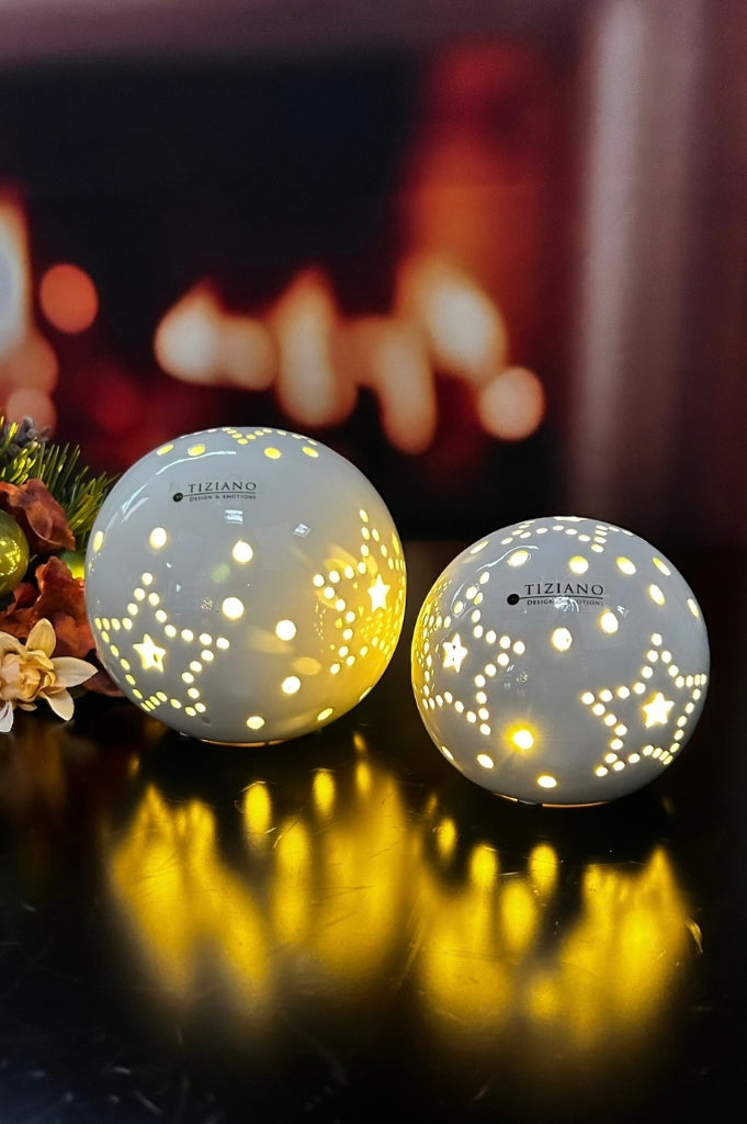 Deko Lichtkugel Tazzola creme LED