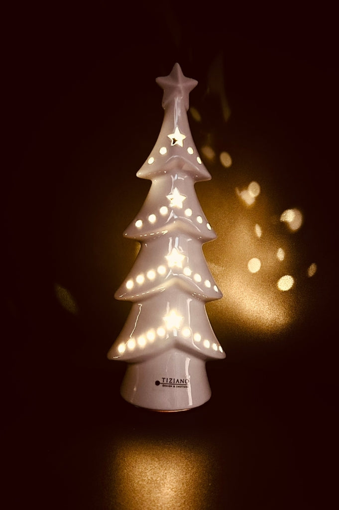 Dekobaum Medora LED creme-weiß